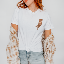 T -Shirt Otter Biobaumwoll Forest Animal Sweet Animal Shirt - Regalo per i fan di Otter - Shirt Forest Otter Small Small