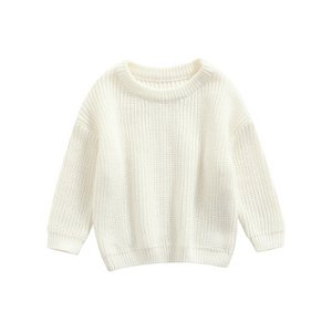 Gestrickter Babypullover - Weiß