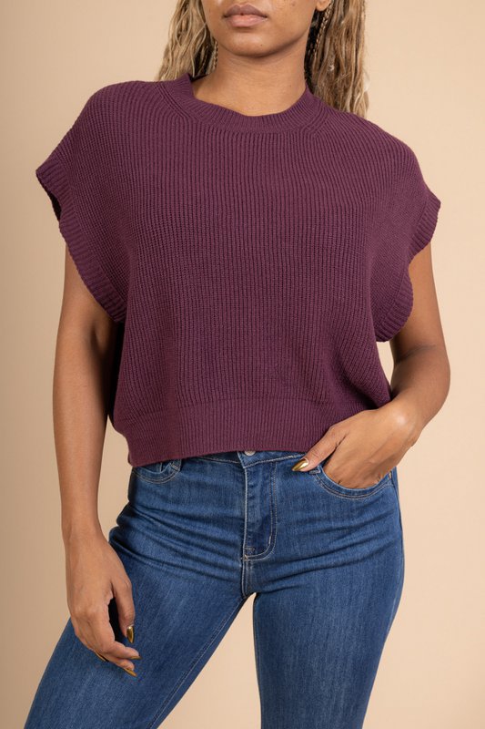 Oversized ærmeløs striktrøje – VISCOSE – 22005