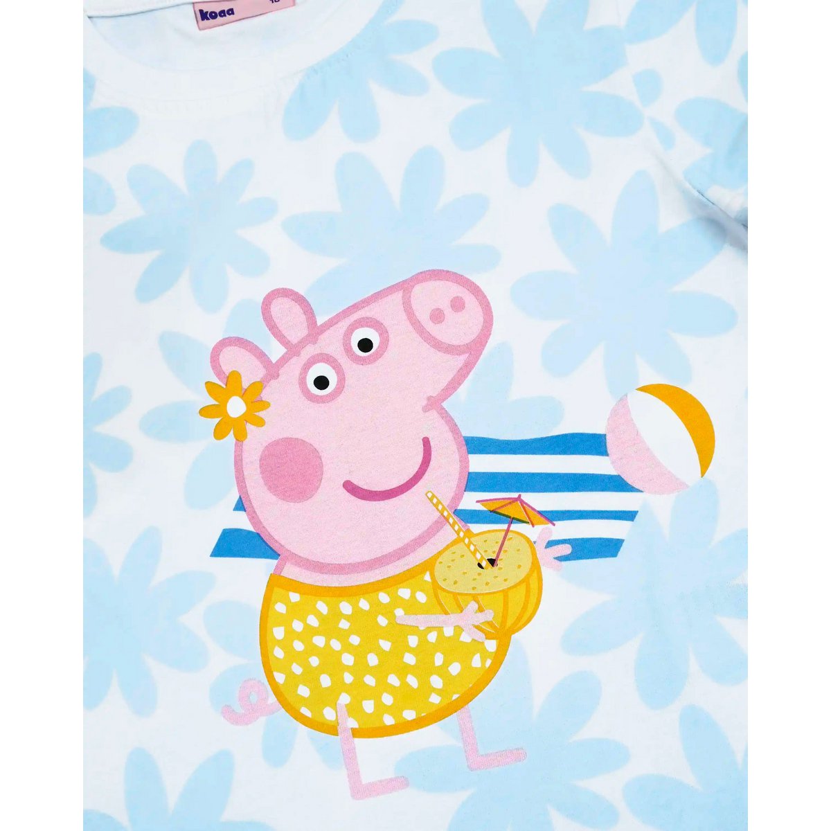 koaa – Peppa Wutz "Summer Vibes" – T-shirt hvid/blå