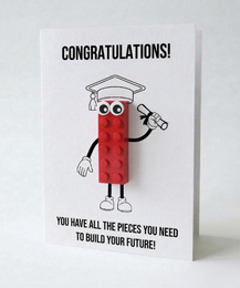Carte postale de célébration de remise des diplômes – Brique de construction LEGO