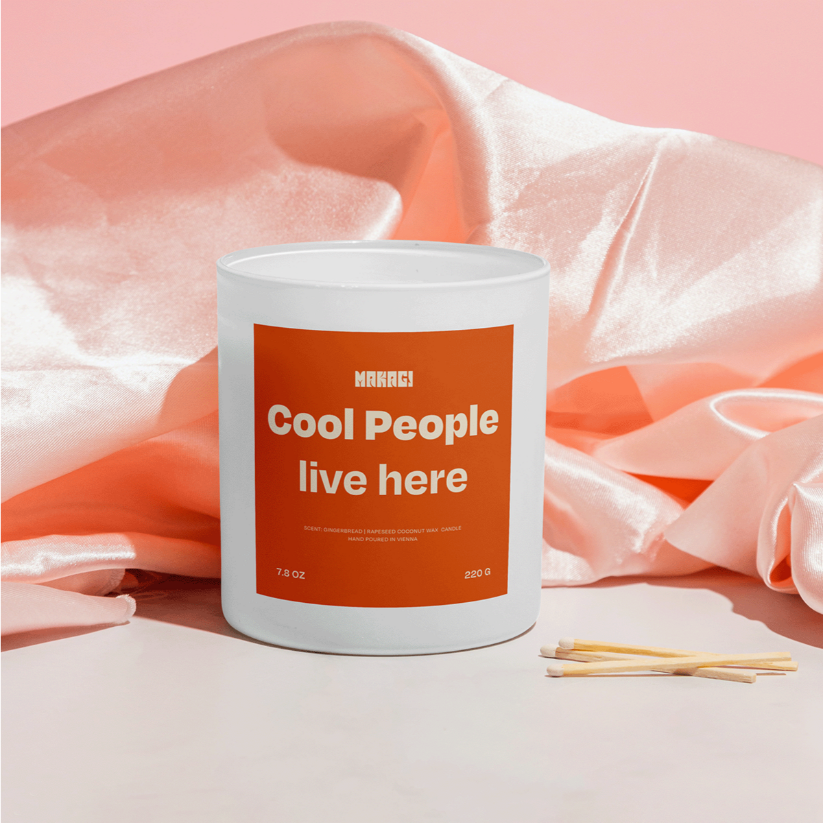 Kerze mit Spruch Cool People live here