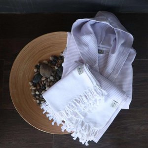 Hamam-Bademantel-Set – Lila – L/XL