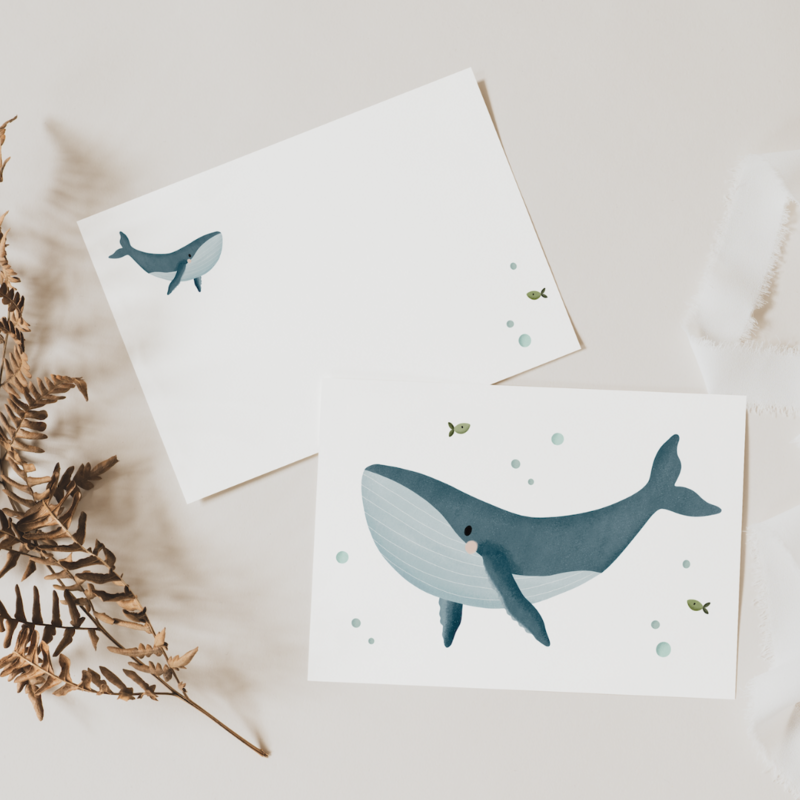 Postkarte Wal - Meerestiere Island