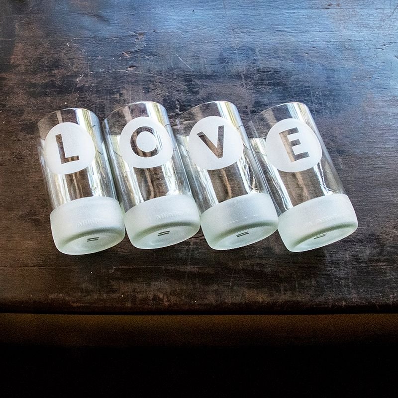 Drinking glasses set "Love" (set of 4)