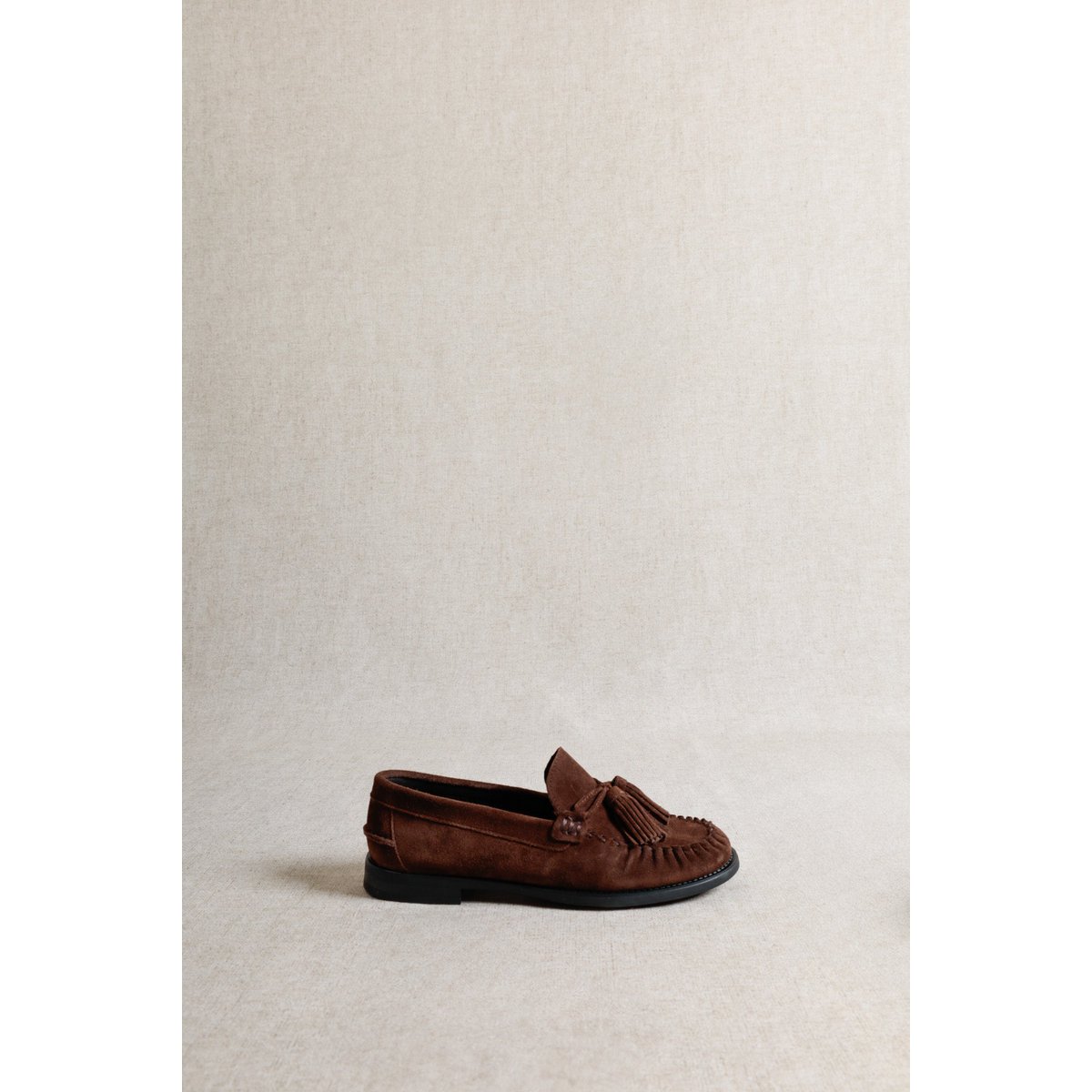 VINCI CHOCOLATE – Wildleder-Loafer mit Fransen und Quasten