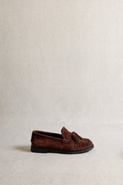 VINCI CHOCOLATE – Wildleder-Loafer mit Fransen und Quasten