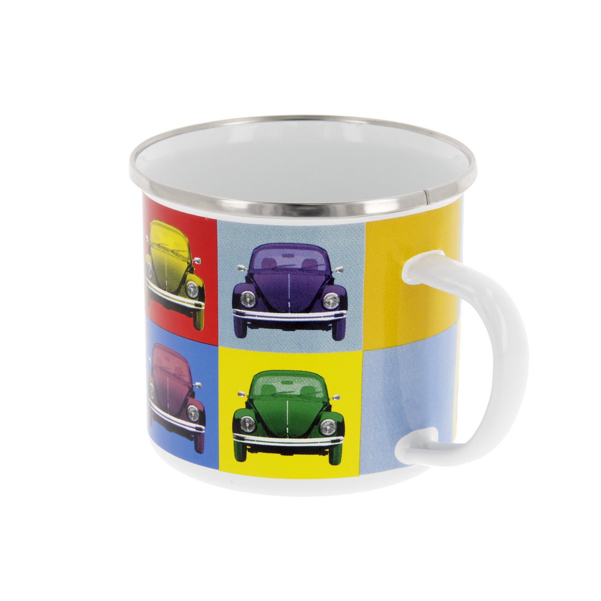 Volkswagen VW Kever Emaille Mok 500ml in Geschenkverpakking - Veelkleurig