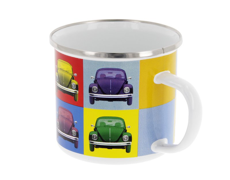 Tazza smaltata Volkswagen VW Beetle 500 ml in confezione regalo - multicolore