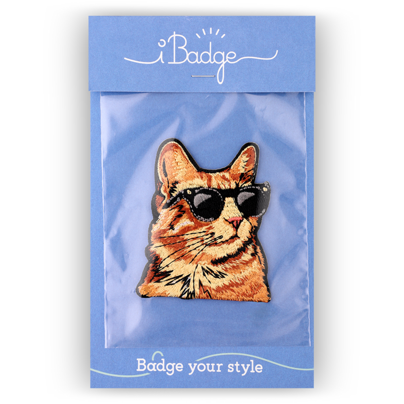 Sticker- en strijkbadge grote kat