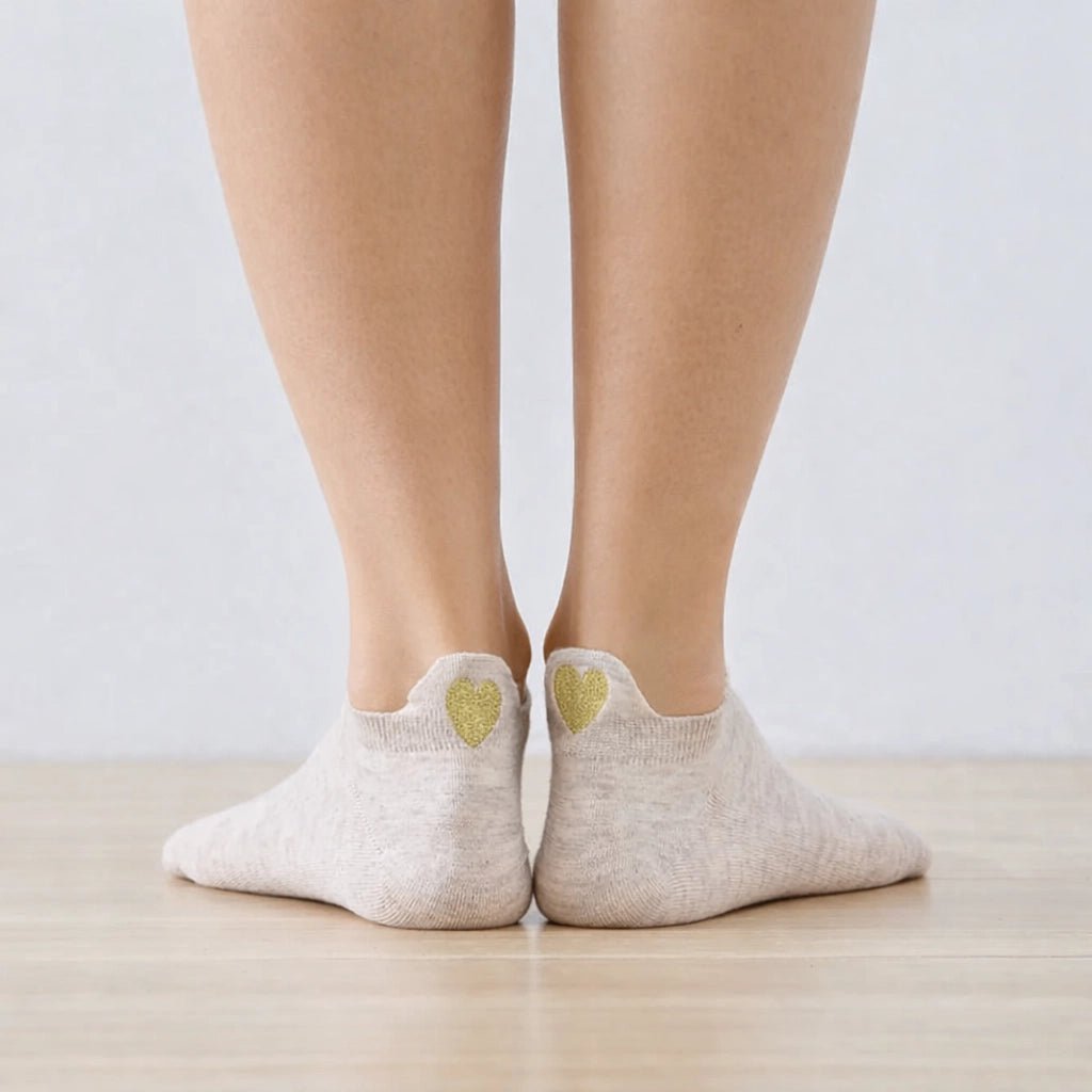 Confezione da 5 calzini da donna con linguetta a cuore dorata I 35-41