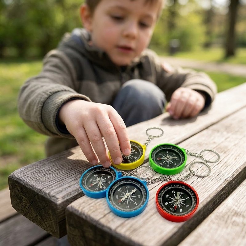 Compass Keychain 4.5 cm Colourful Key Ring