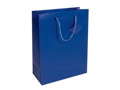 Geschenktüte Sigel groß, Ultramarinblau, Mattlack, Geschenkkarte, Papier, 157 g,