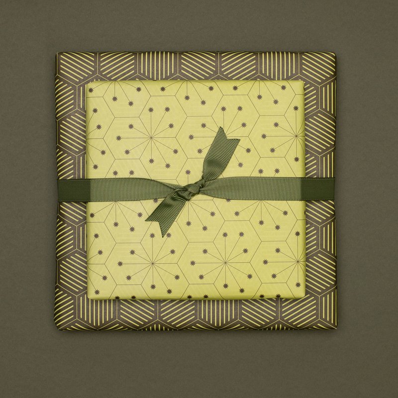 Papier d'emballage vert, papier d'emballage graphique vert clair et vert foncé, merveilleusement emballé pour les cadeaux de Pâques, pour emballer des cadeaux masculins ou comme cadeaux de Noël