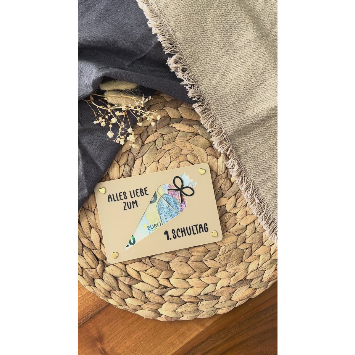 Money gift for starting school - money gift card for the first day of school - creative gift idea for those starting school