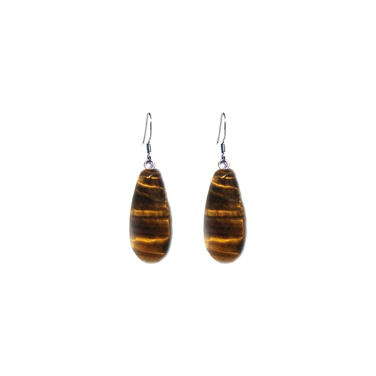 Tiger Eye Sterling Silver Earrings, Tiger Eye Teardrops, Tiger Eye Drop Earrings, Gemstone Earrings | by nlanlaVictory
