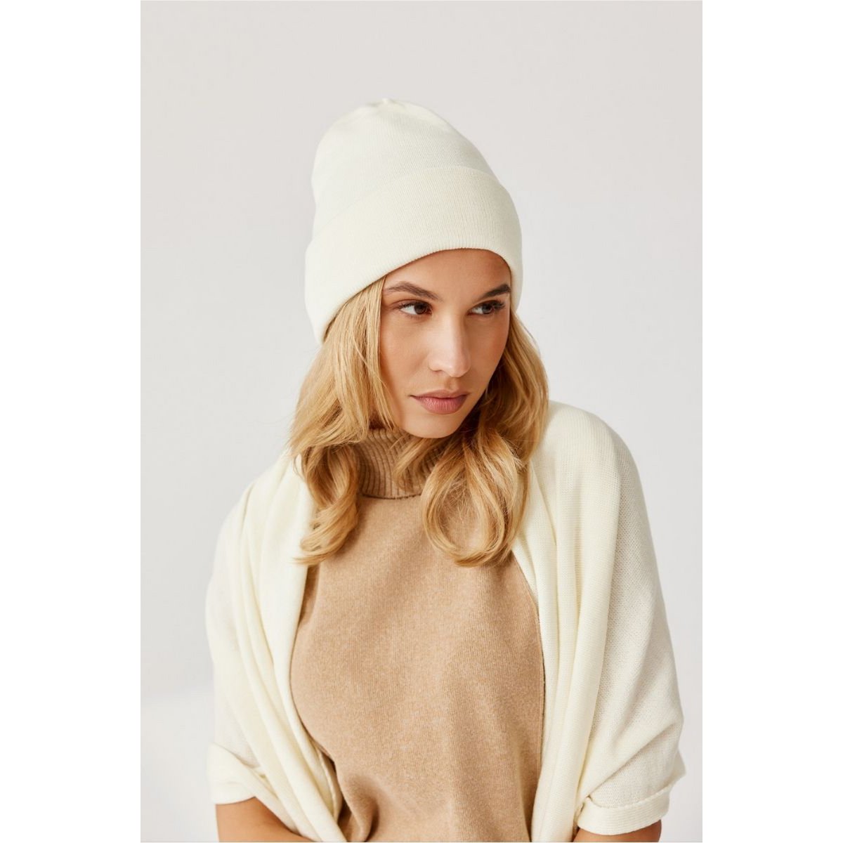 Gorro NAOMI - 100% lana merino - crudo