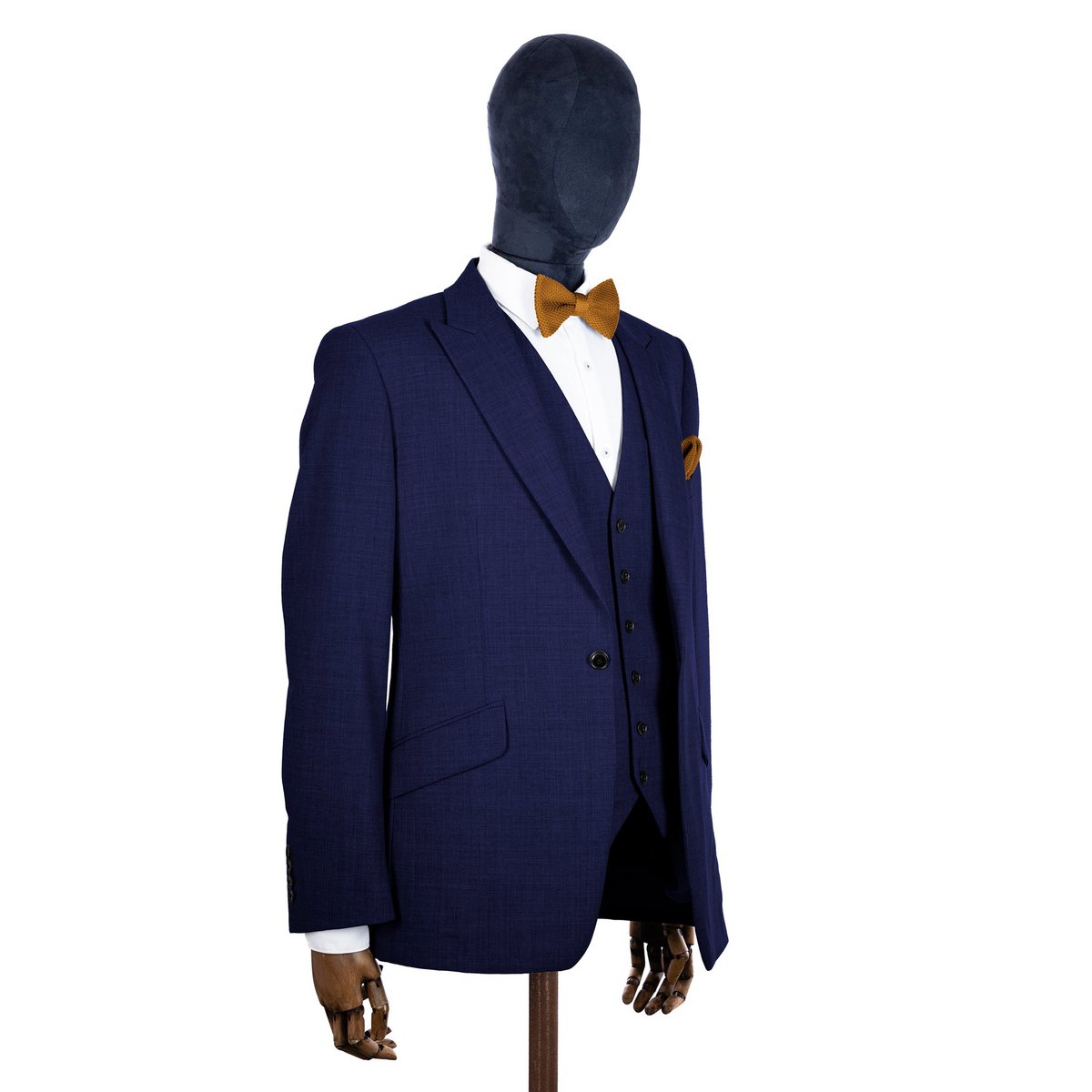 Orange Ember Knitted Bow Tie and Knitted Pocket Square Set
