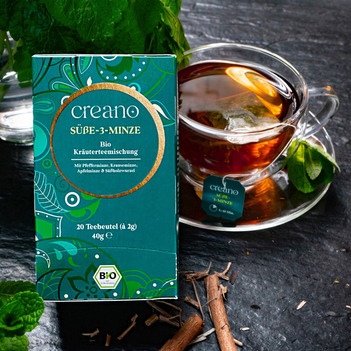 Creano Bio-Teebeutel Süße-3-Minze 20er Pack