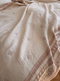 Muslin blanket - beige-white - 2.20 x 2.50 m