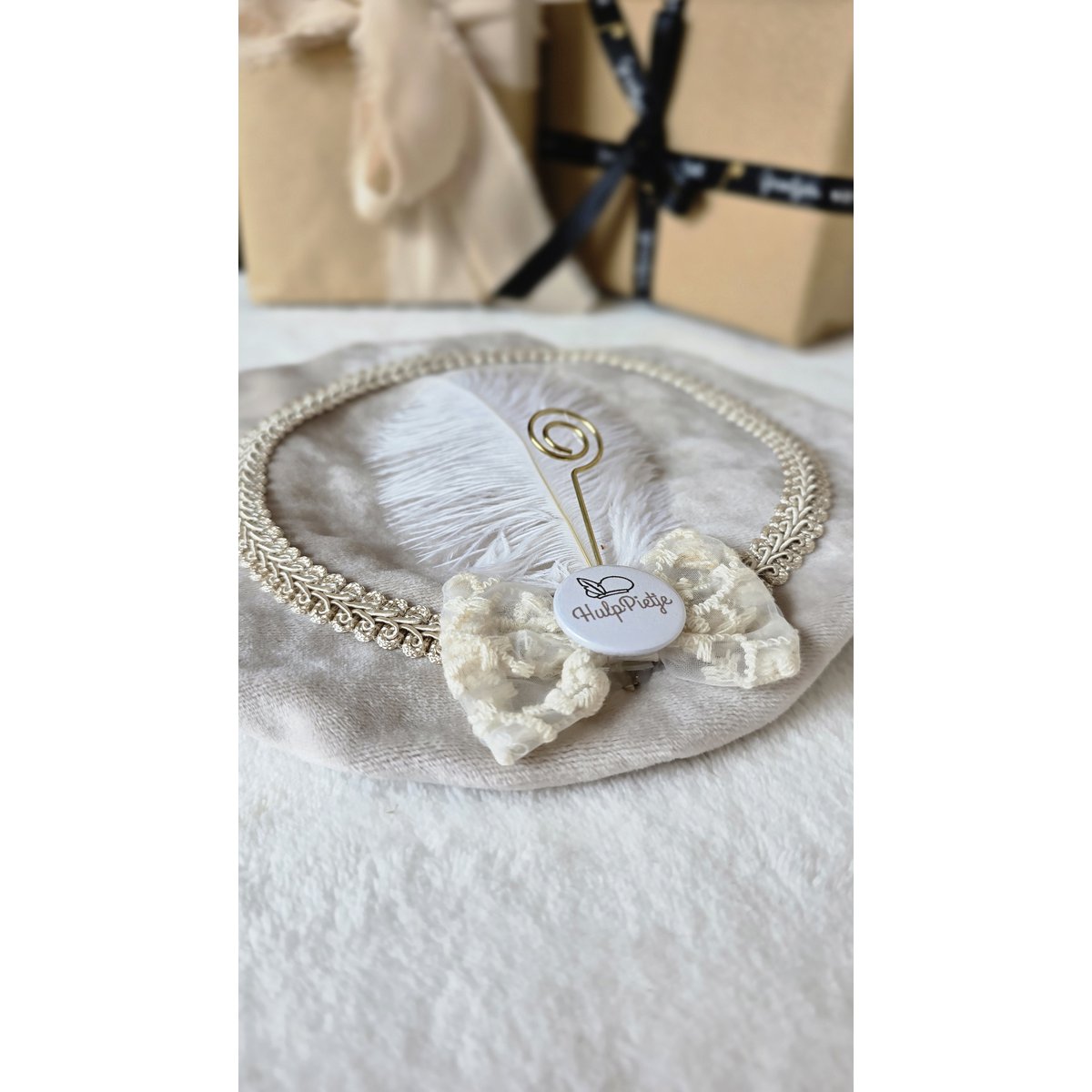 Chapeau Pete de luxe | Velours beige | Arc