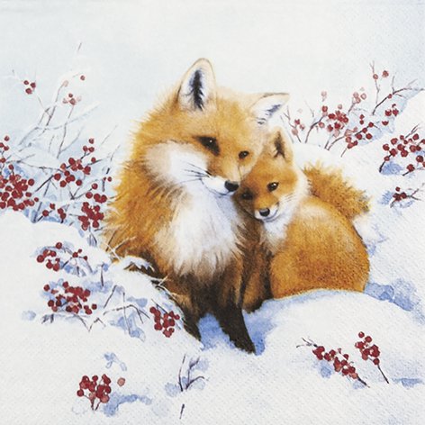 Lunch-Servietten Fox Family