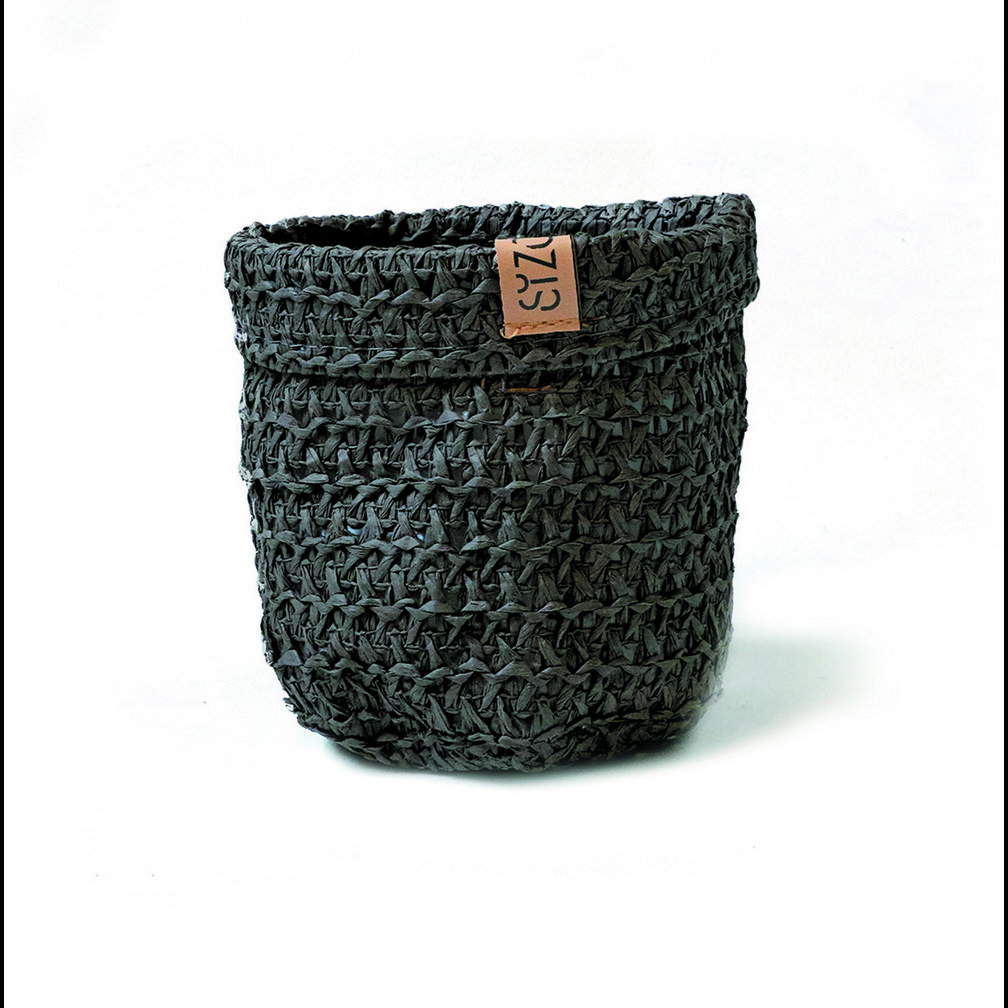 Bolsa de papel de punto SIZO negra con forro biodegradable impermeable
