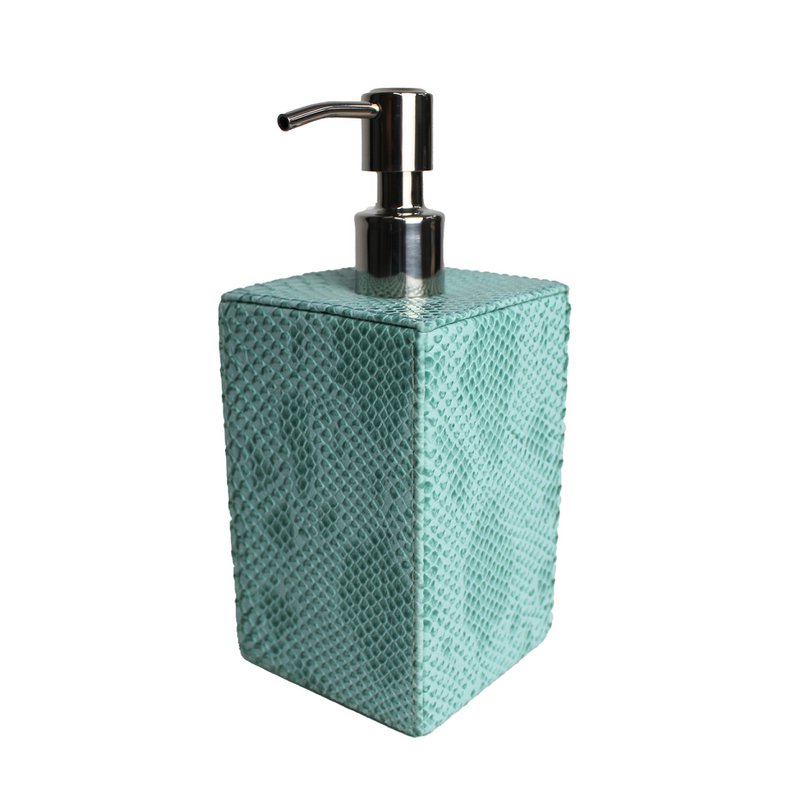 Soap dispenser artificial leather reptile turquoise dispenser imitation leather