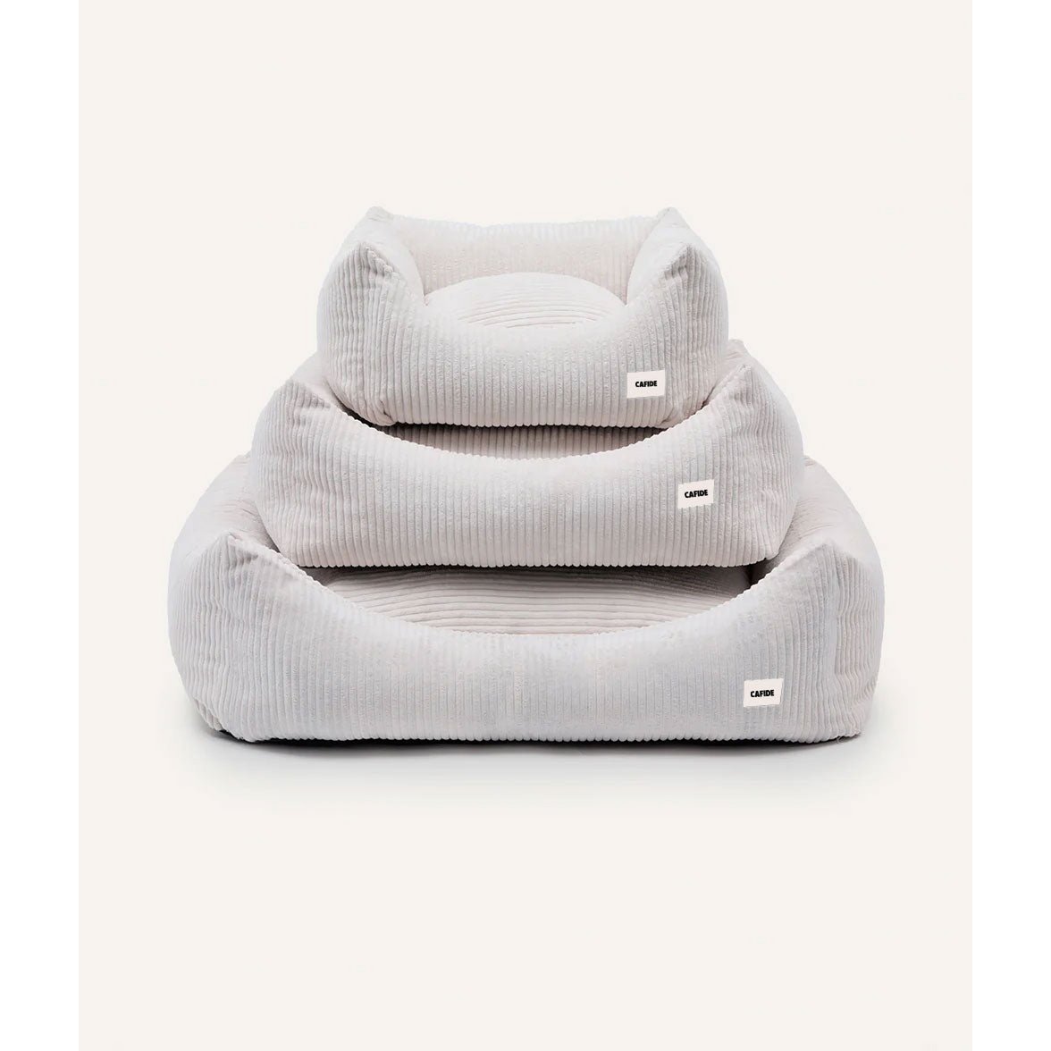 Bone White Corduroy Dog Bed, Snozy