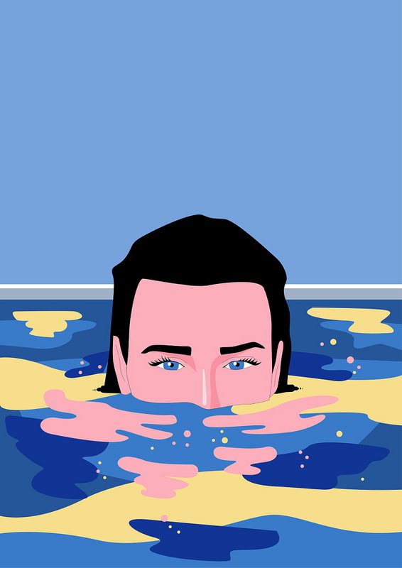 La Baignade - Vægkunstillustration