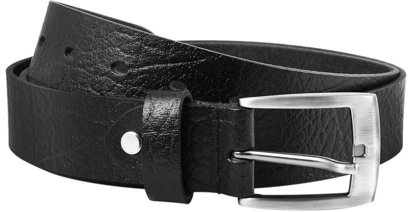 Leonardo Verrelli genuine leather belt, black, can be shortened, 140 cm