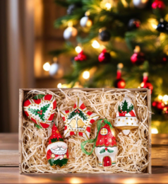 Étoile en papier mâché faite à la main avec fleur de Noël
