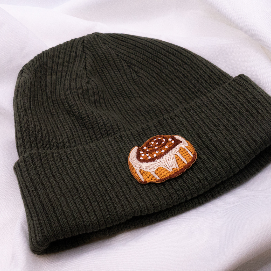 Hat cinnamon roll beanie embroidered Kanelbulle - Sweden gift winter hat colorful Scandinavia