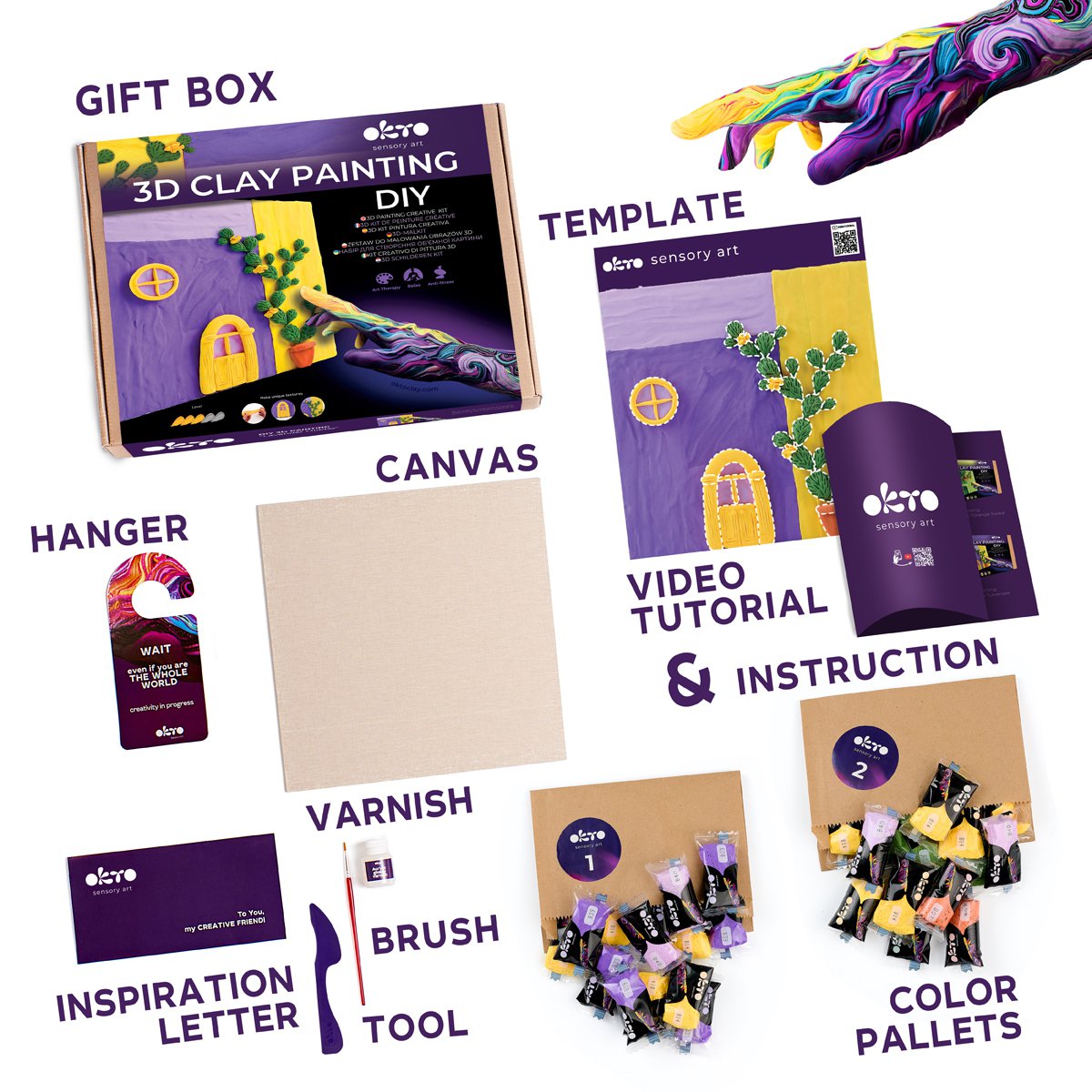 Okto Sensory Art 3D Painting - Windows - Lavender Afternoon