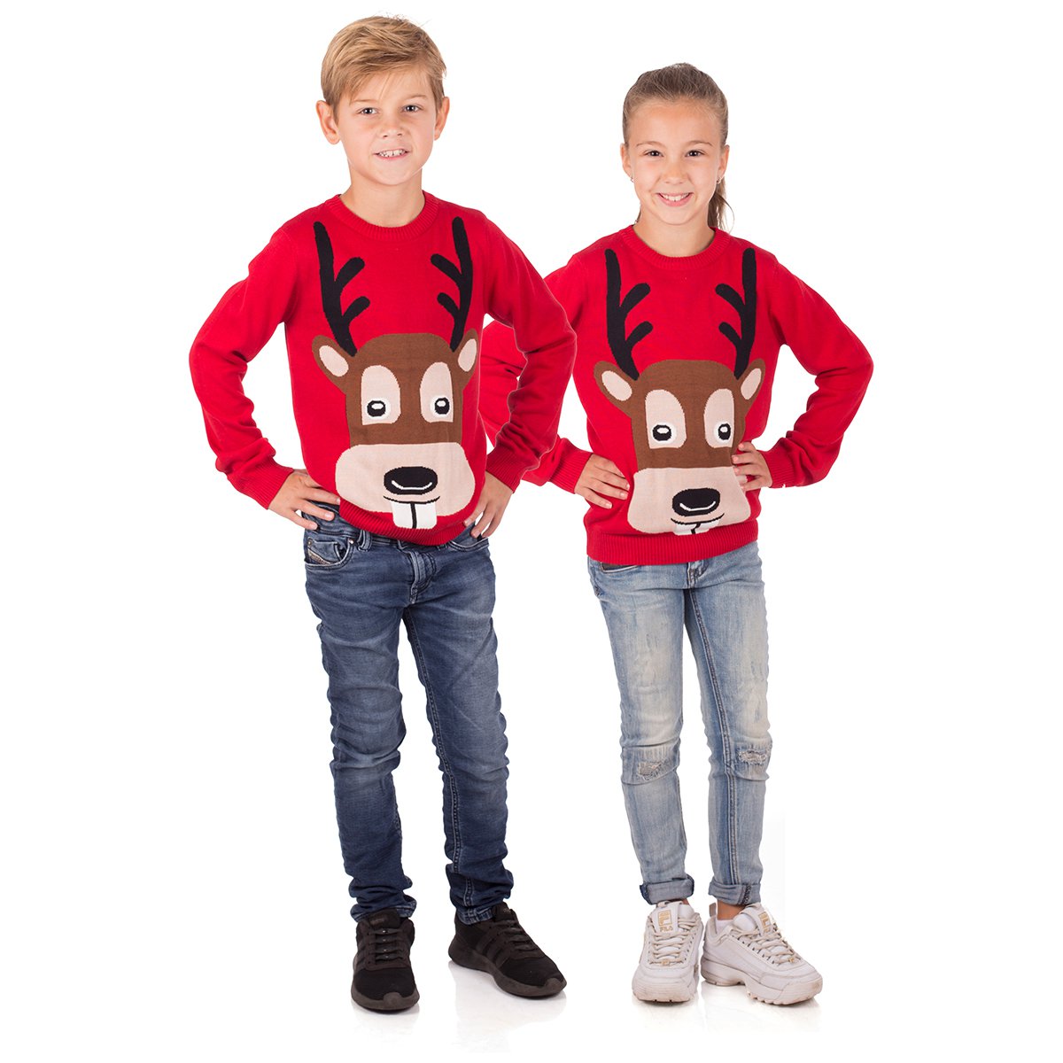 Christmas Sweater Kids - Reindeer Red