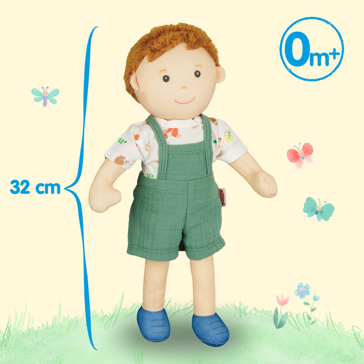 Fabric Doll '' Paul '' con outfit per indossare e decollare, 32 cm