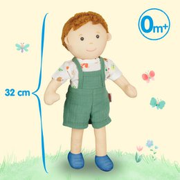 Stof Doll '' Paul '' med tøj til at sætte på og tage af, 32 cm
