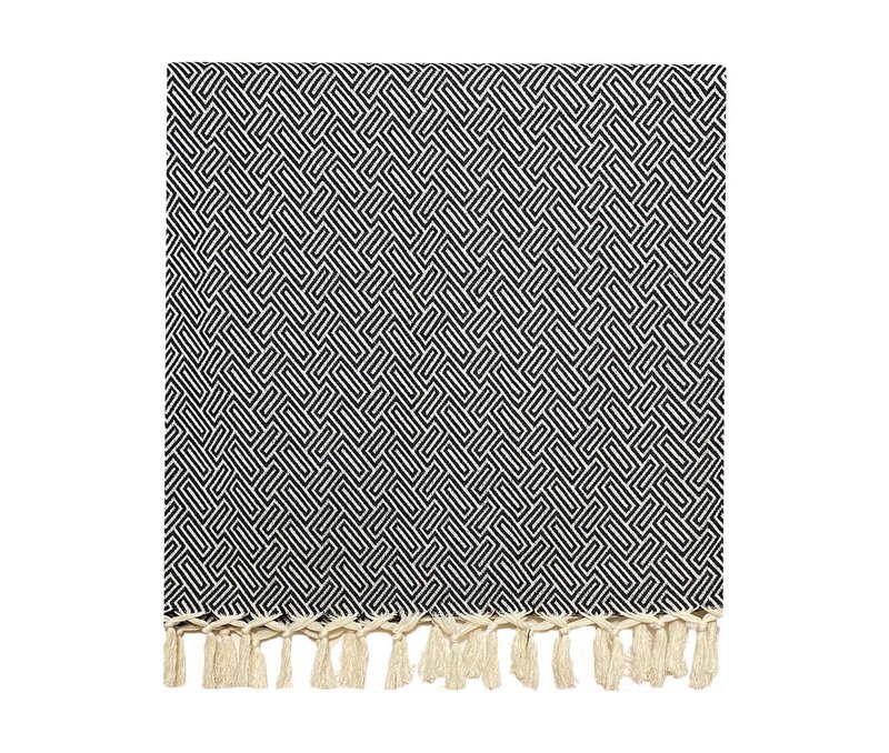 Plaid Throw Athene - Black - 150x250cm