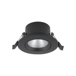  Black 10W LED flush mounted ceiling light fixture with adjustable color temperature (3000K or 4000K).