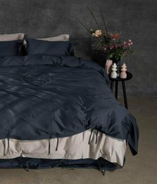Set biancheria da letto in raso Cuore di Vilnius Antracite