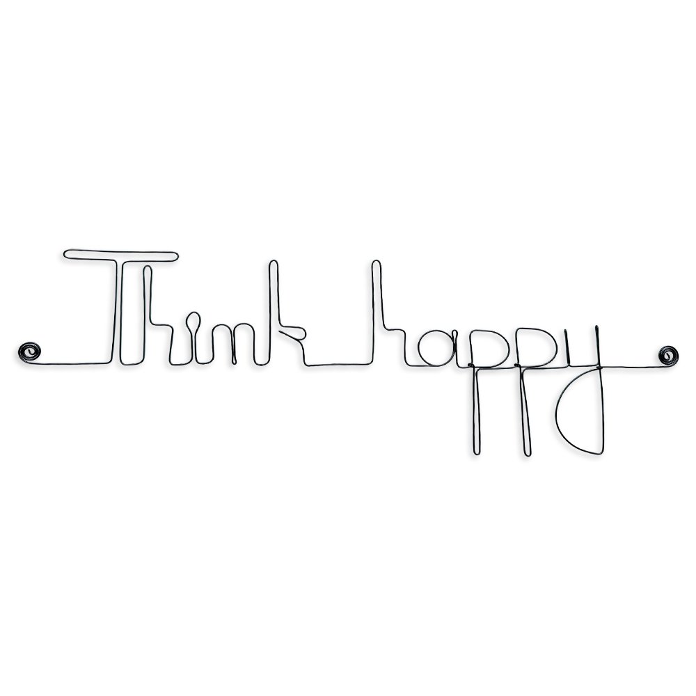 Decoración de metal "Think happy" - para fijar