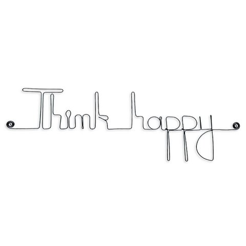 Metal decoration "Think happy" - to pin