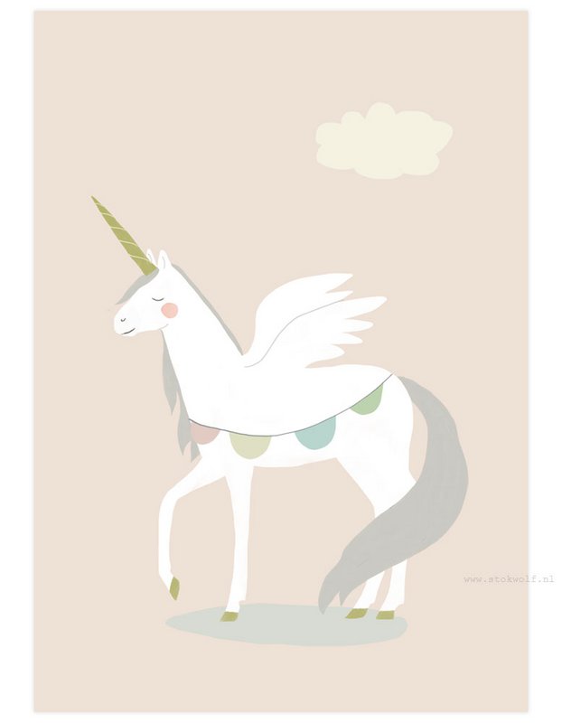print | Enhjørning - pink