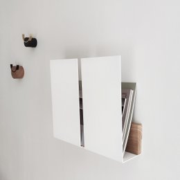 Wandtijdschriftenrek WINGS, wit, grijs, groen, zwart