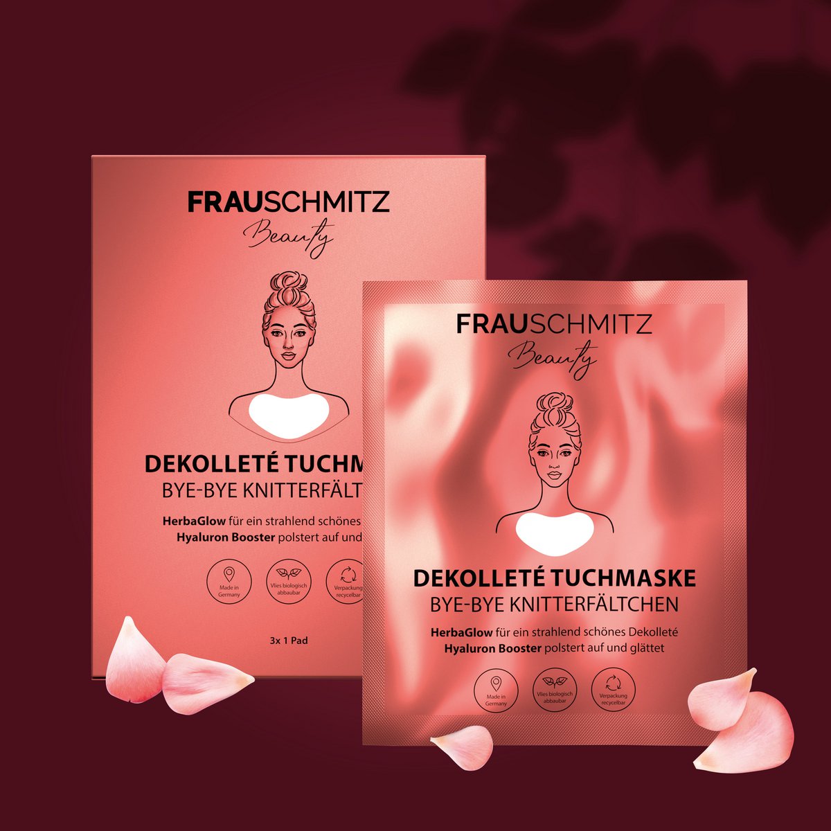 Dekolleté Tuchmaske 3er Set - BYE-BYE Knitterfältchen