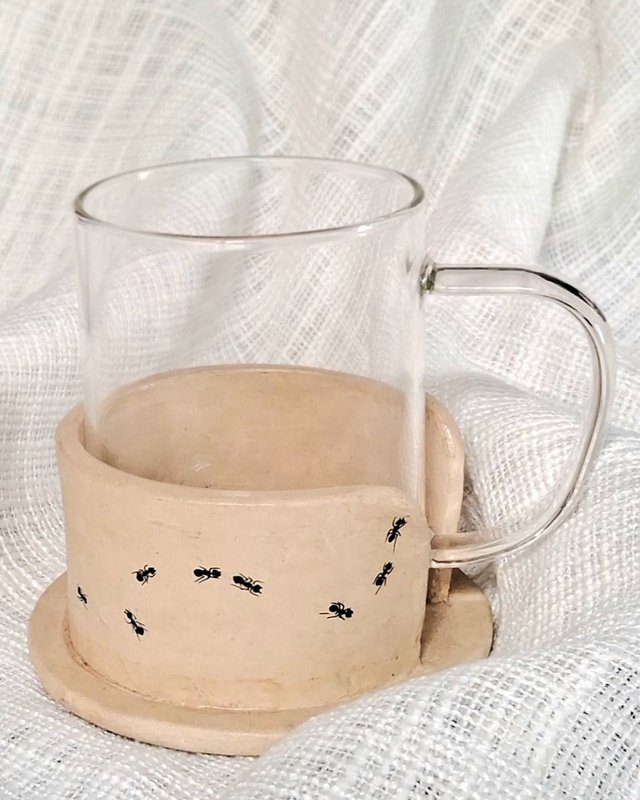 Taza de café | Soporte de papel maché Hormigas