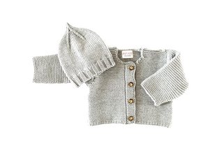 Set: Baby cardigan & Secret Santa hat made from 100% finest merino wool - the perfect gift for a birth