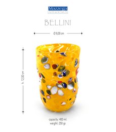 Bellini Lunettes en verre Murano, fabriqué sur l'île de Murano, Blow and Handmade by Masters Glass - Special Edition - 400 ml.