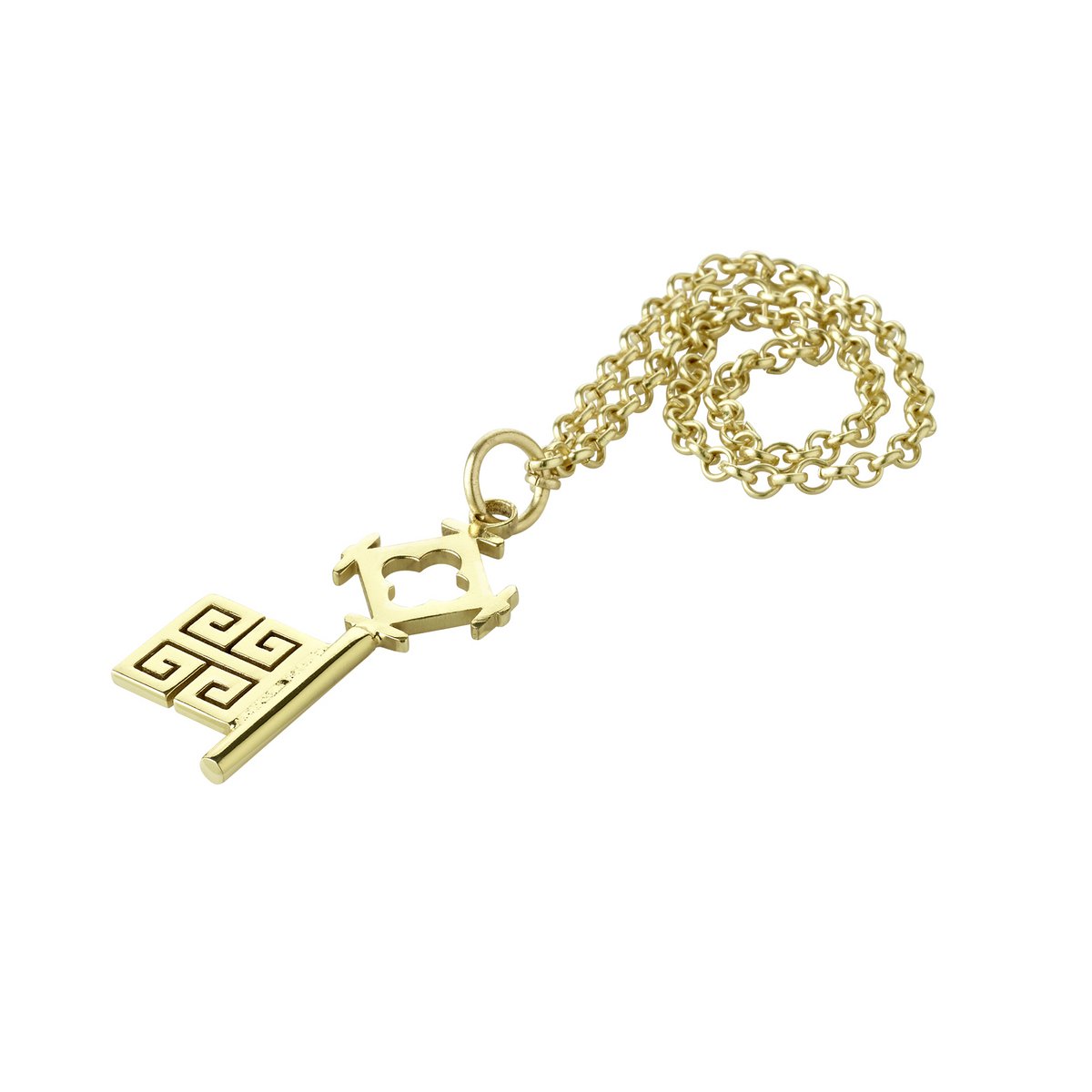 Bremen sleutel met ketting, goud, L 4,5 cm