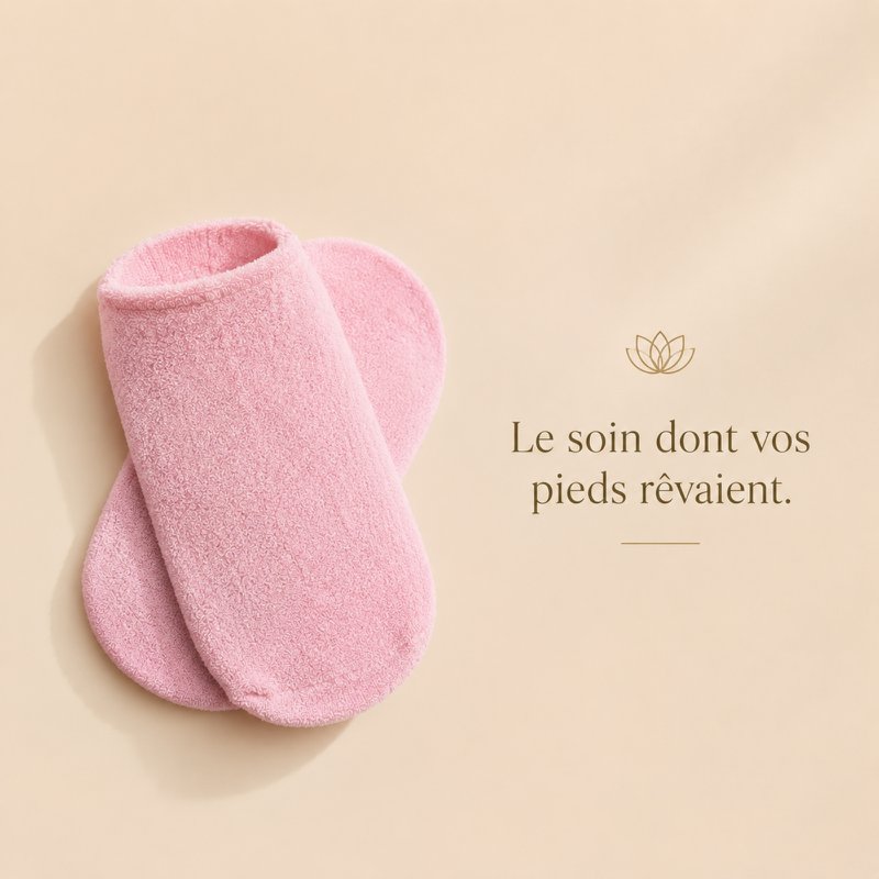 Moisturizing Rose SPA Socks - Gel with Jojoba and Olive Oils, Vitamin E and Lavender - Against Dry and Cracked Feet, Restores Softness and Suppleness to Feet